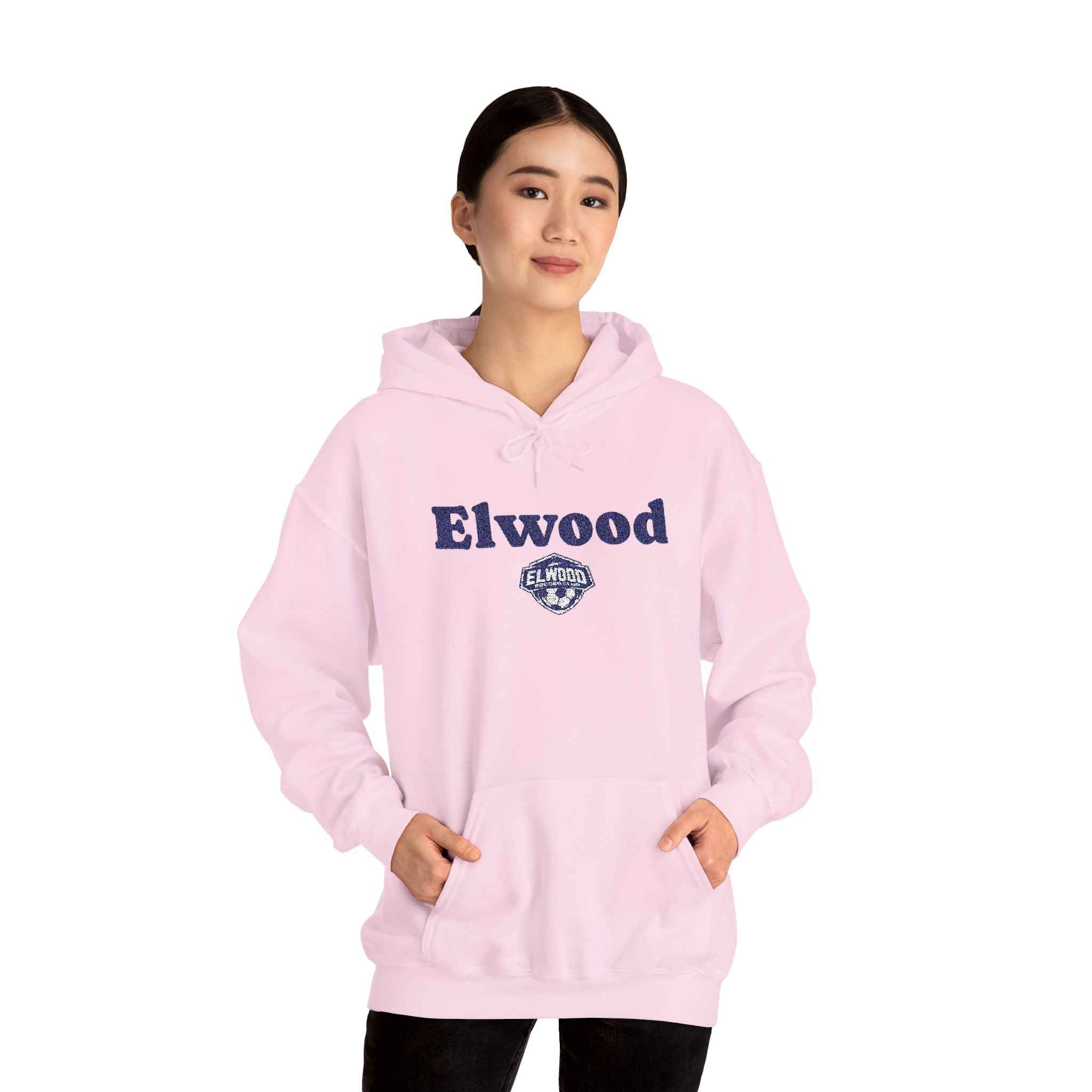 Embroidered Varsity Style Hooded Sweatshirt