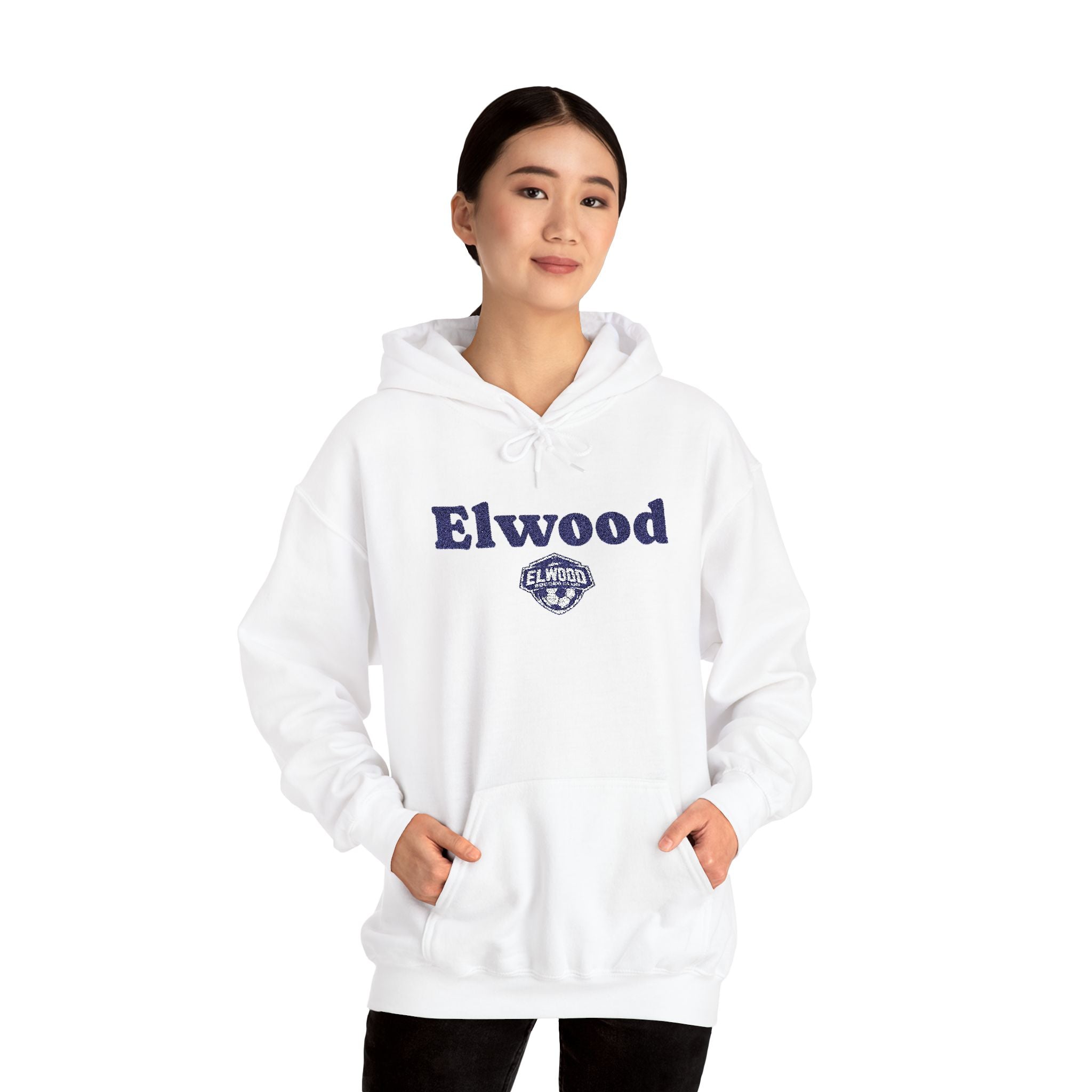 Embroidered Varsity Style Hooded Sweatshirt