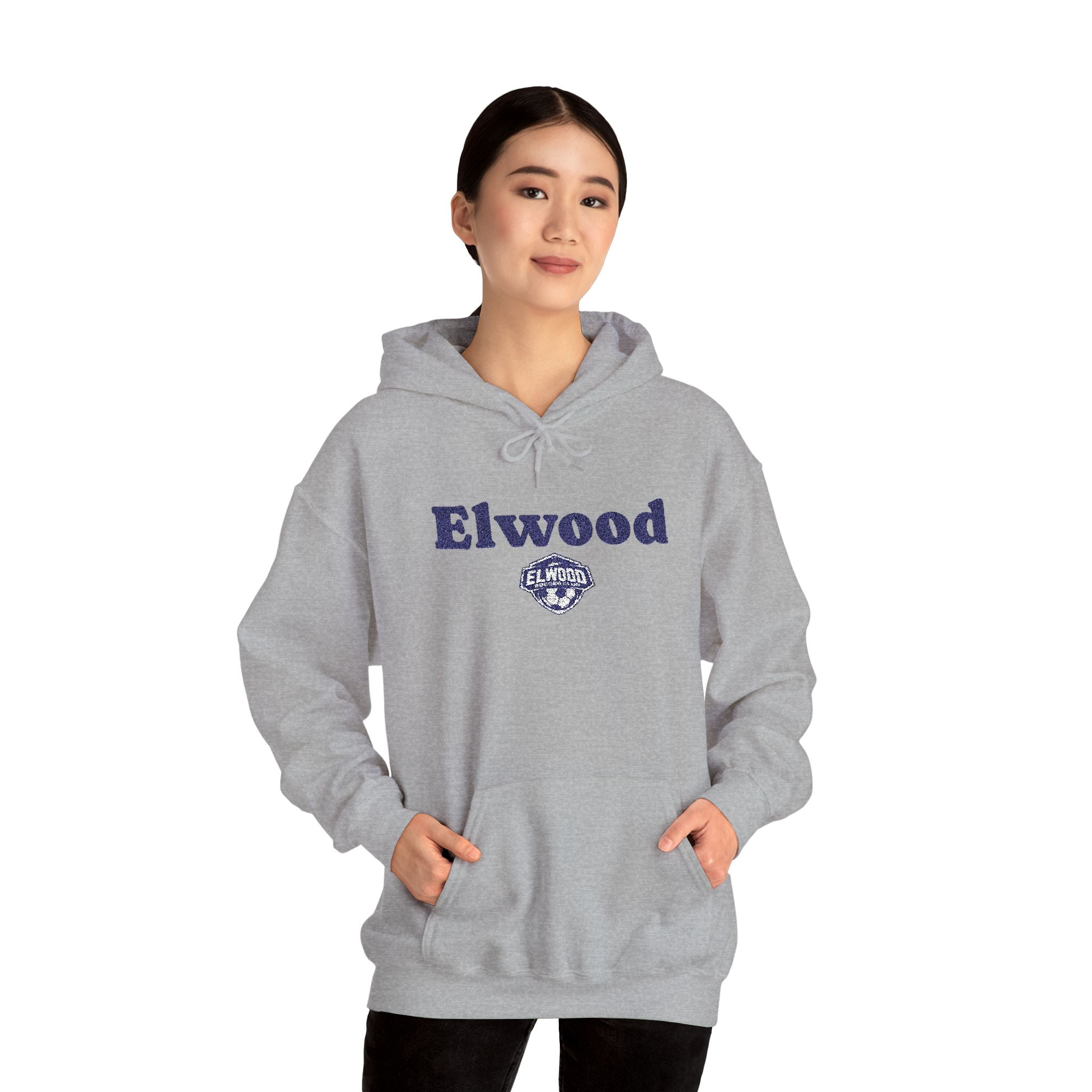 Embroidered Varsity Style Hooded Sweatshirt